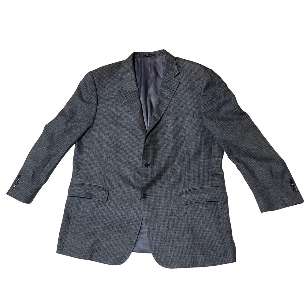 Hart Schaffner Marx Mens Gray Micro Check Two Button Blazer Sport Coat Chicago